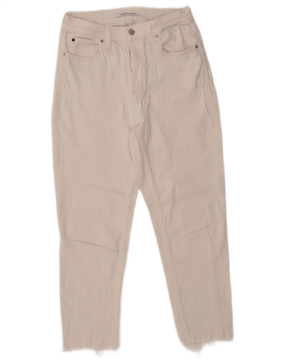 CALVIN KLEIN Kvinder Cropped Jeans W30 L24 Hvid Bomuld