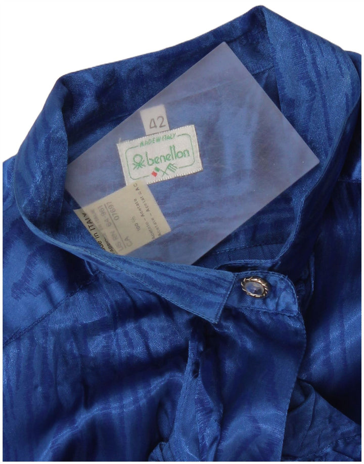 Benetton kvinders abstrakt mønster bluse IT 42 Medium Blue