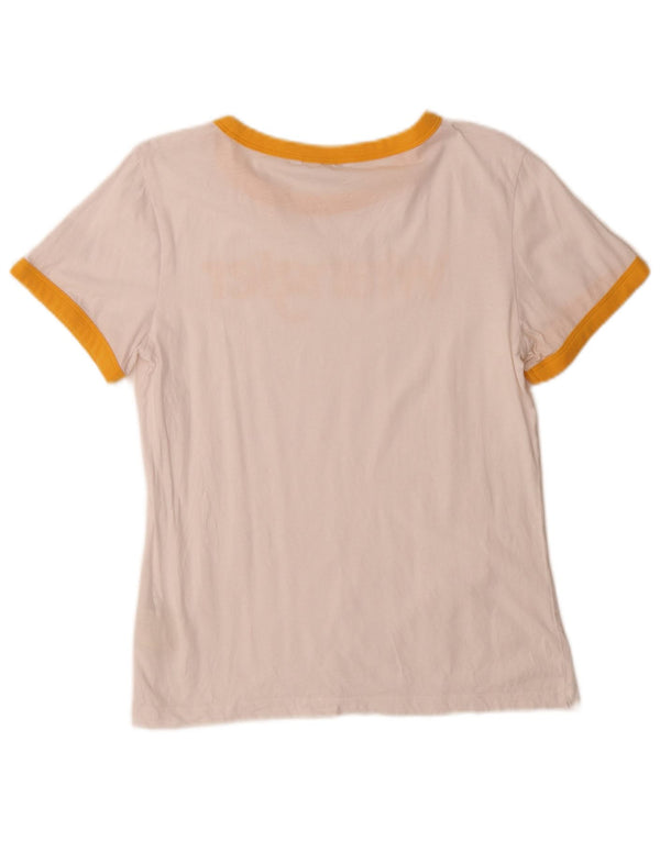 Wrangler Grafisk T-Shirt Top UK 12 Medium White Colourblock Bomuld