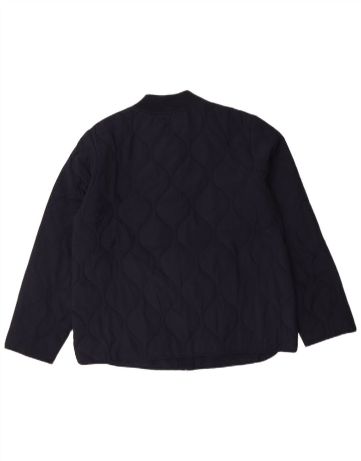 Marks & Spencer Quiltet jakke til kvinder UK 14 Stor marineblå polyester