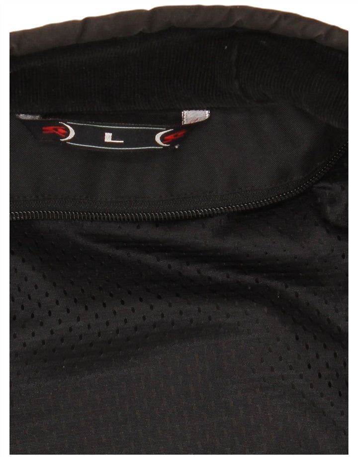 Spyke Herre Graphic Bomber Jacket UK 40 Large Black Colourblock Biker