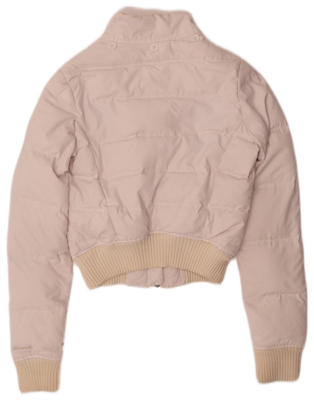 Abercrombie & Fitch Womens Crop Polstret jakke UK 10 Small White Nylon