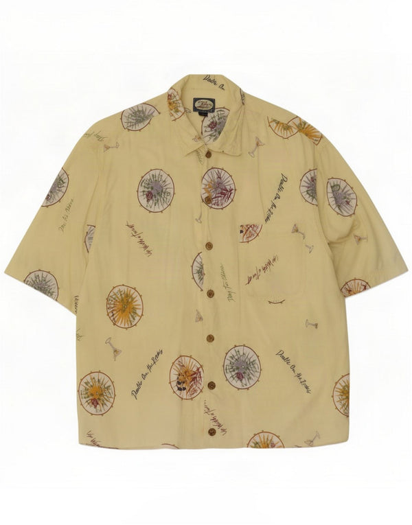 Tommy Bahama Kortærmet skjorte med abstrakt mønster til mænd Medium Yellow Beach