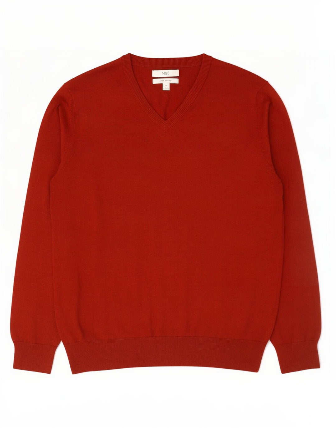 Marks & Spencer Herre V-hals sweater XL Rød Bomuld