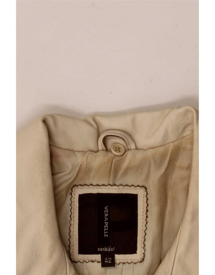 Conbipel Dame Læderjakke IT 42 Medium Beige