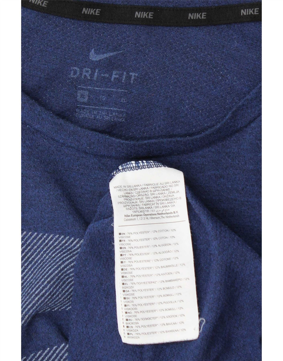 Nike herre Dri Fit grafisk T-shirt top XL marineblå polyester