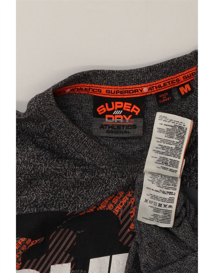 Superdry grafisk t-shirt til mænd, mellemgrå flækket bomuld