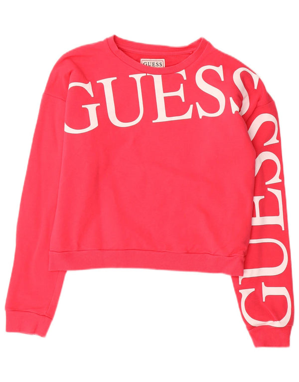 GUESS Piger Crop Grafisk Sweatshirt Jumper 13-14 år Pink Bomuld