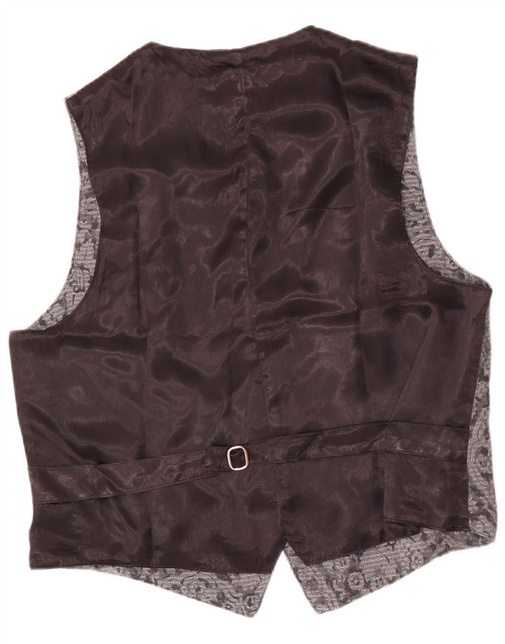 Vintage vest til mænd, stor grå blomster