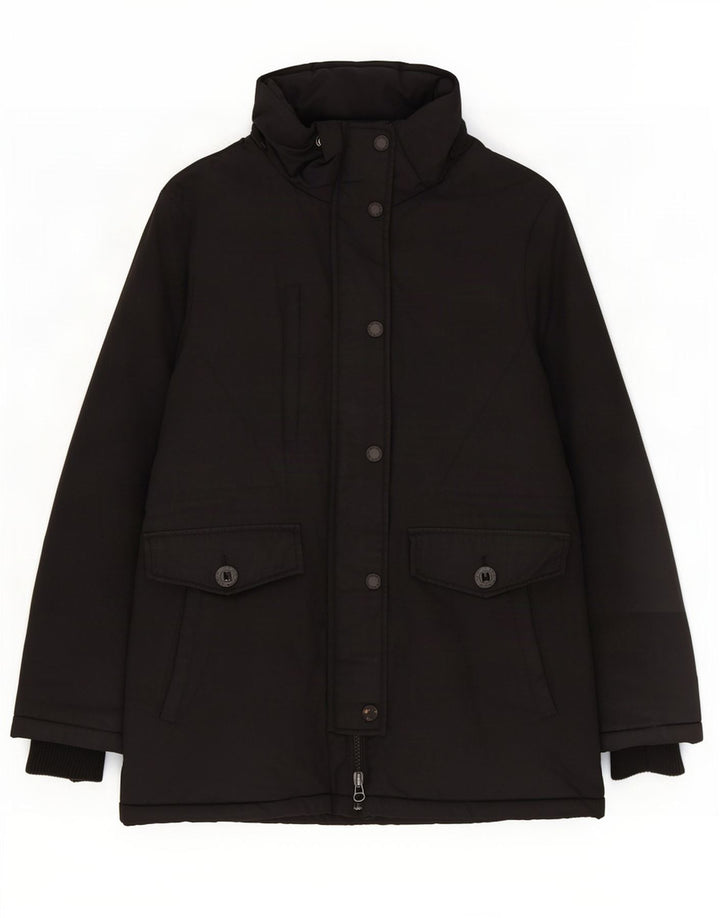 Superdry Parkajakke til kvinder UK 14 Stor sort polyester