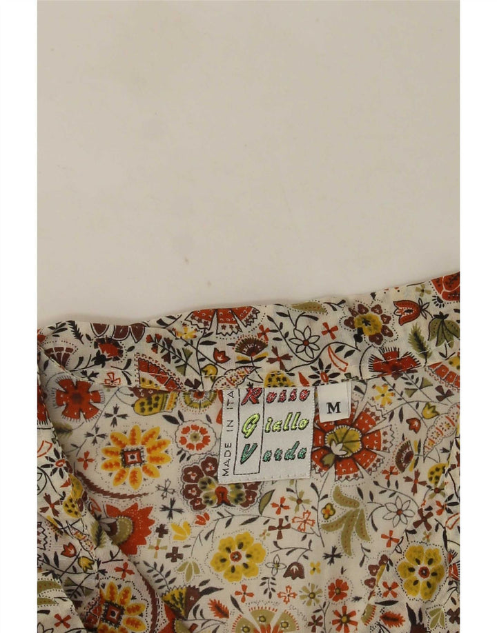 Vintage Kortærmet Herreskjorte Medium Multicolored Floral