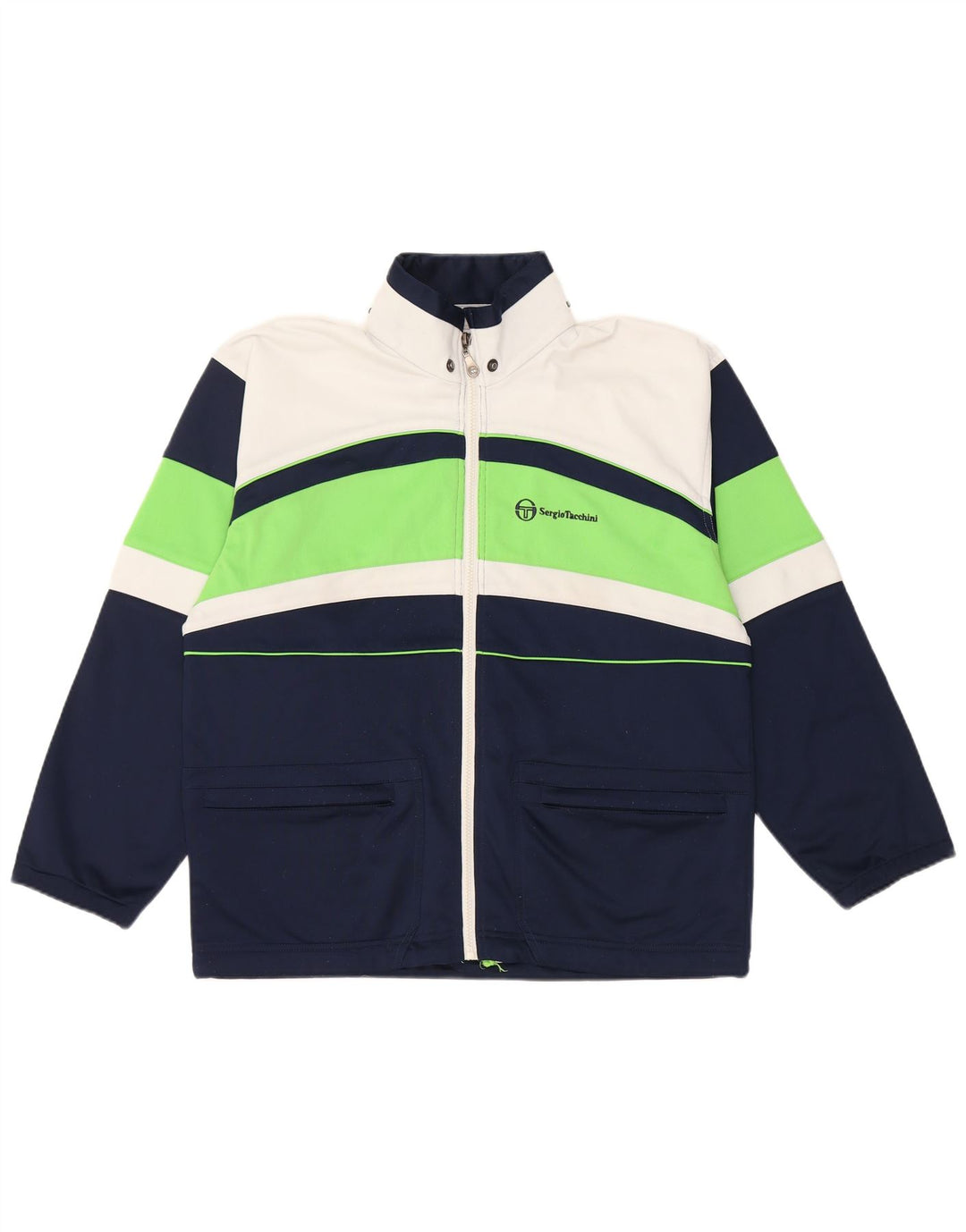 Sergio Tacchini Herre træningsdragt Top jakke Small Navy Blue Colourblock
