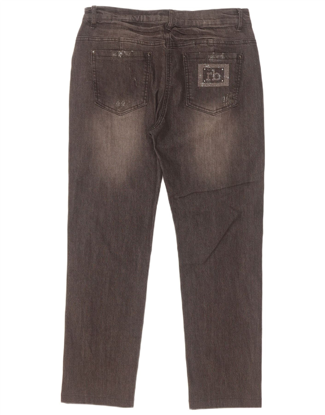 Roccobarocco Dame Straight Jeans W32 L28 Sort Bomuld