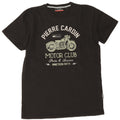 Pierre Cardin Herre grafisk T-shirt Top Medium Sort Bomuld