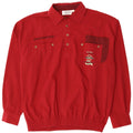 JOHN F GEE Herre Pullover Shirt Størrelse 41/42 Large Rød Polyester