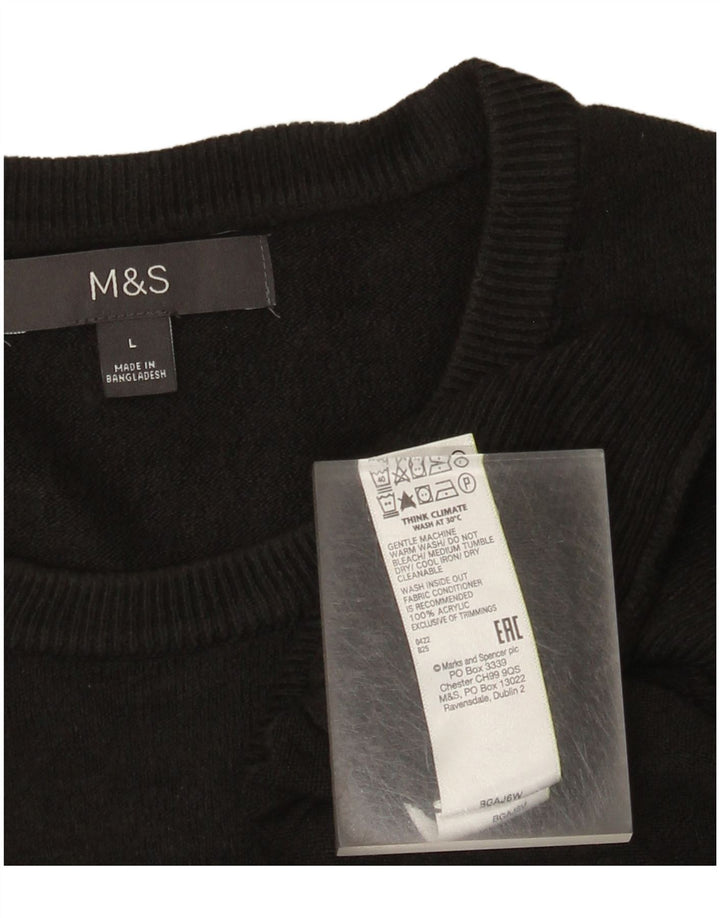 Marks & Spencer Herre sweater med rund hals, stor sort akryl