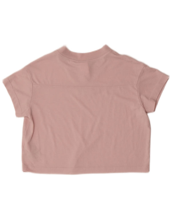 Nike Dame Crop T-Shirt Top UK 6 XS Pink Polyester