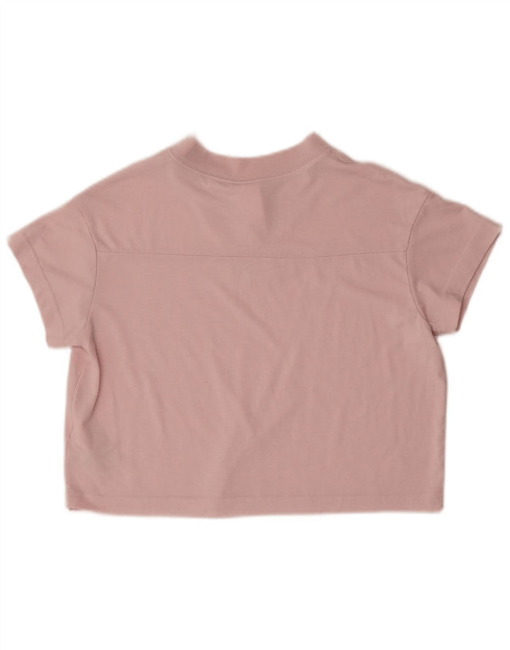 Nike Dame Crop T-Shirt Top UK 6 XS Pink Polyester