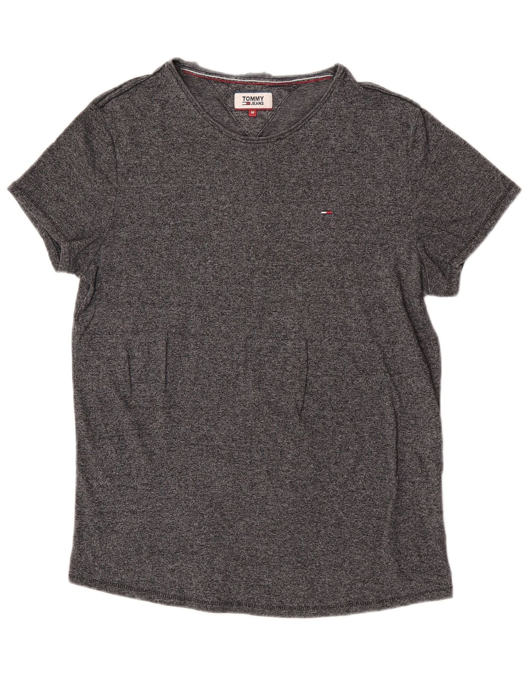 Tommy Hilfiger Dame T-Shirt Top UK 14 Medium Grå Bomuld