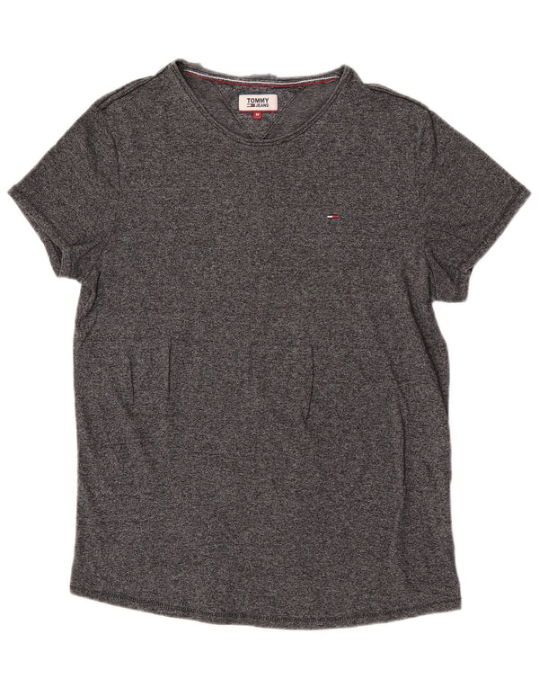 Tommy Hilfiger Dame T-Shirt Top UK 14 Medium Grå Bomuld