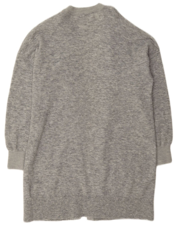 Tommy Hilfiger Dame Oversized Longline Cardigan Sweater UK 10 Small Grey