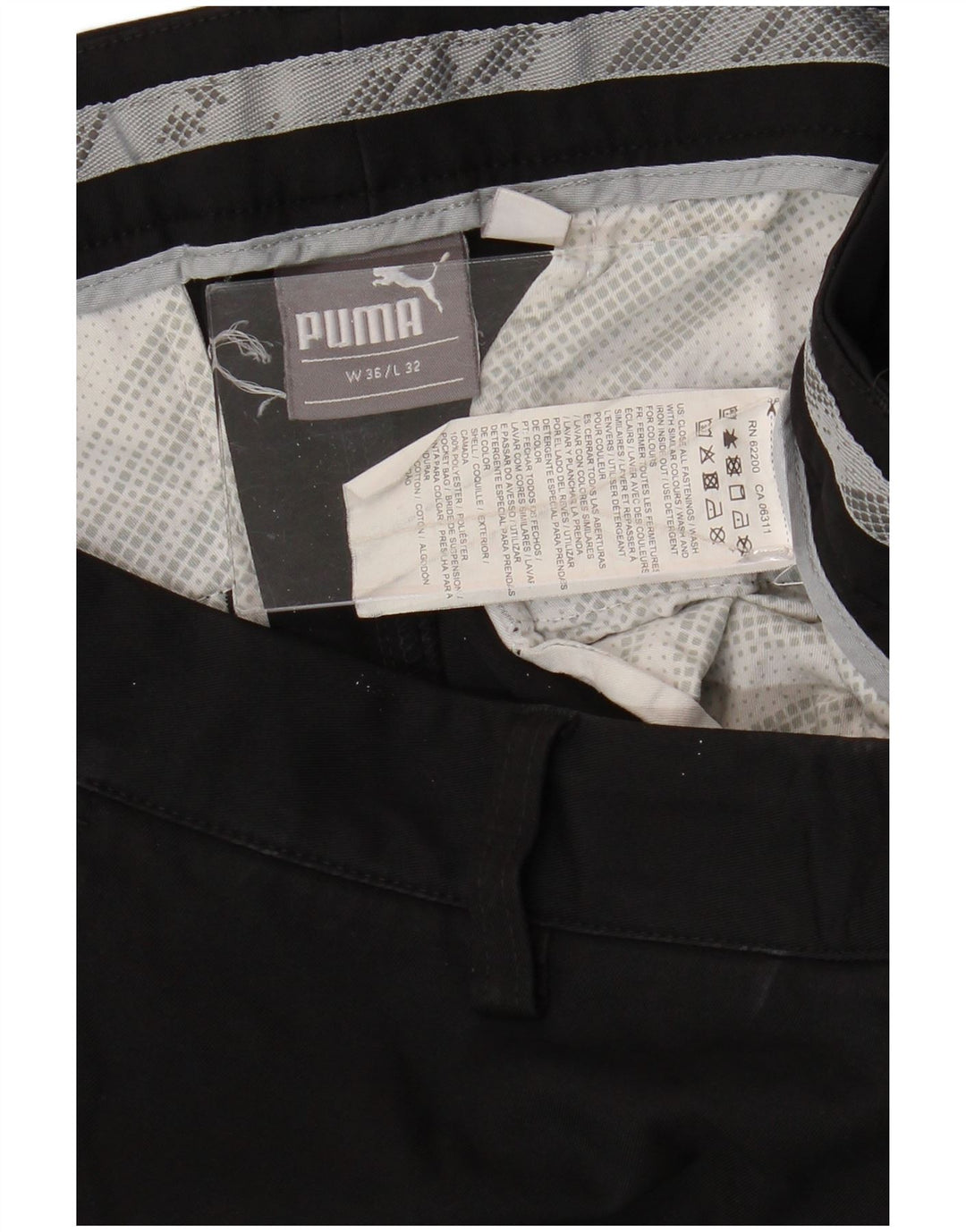 PUMA Slim Chino-bukser til mænd W36 L32 Sort polyester