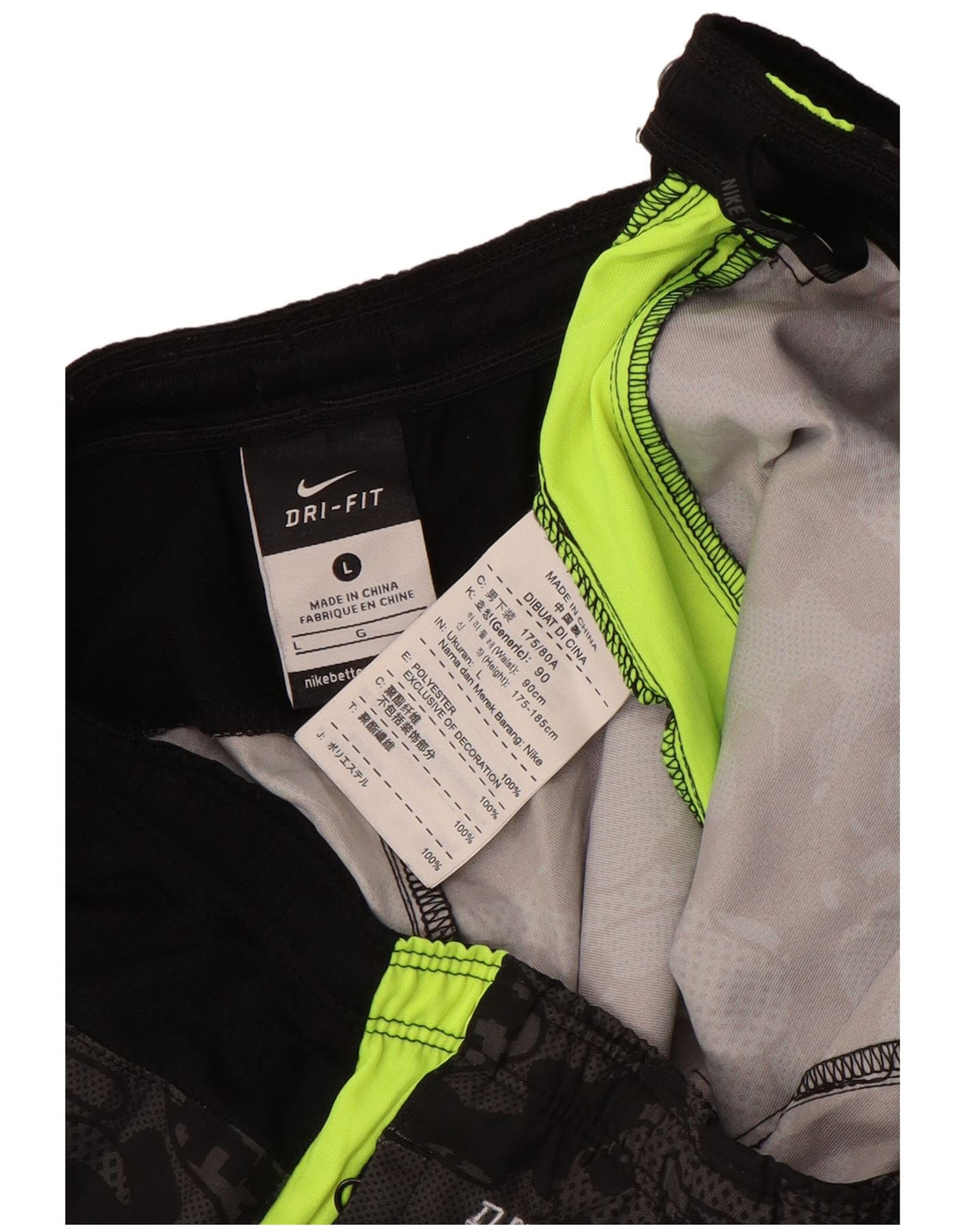 Nike Herre Dri Fit sportsshorts, store sorte polyester