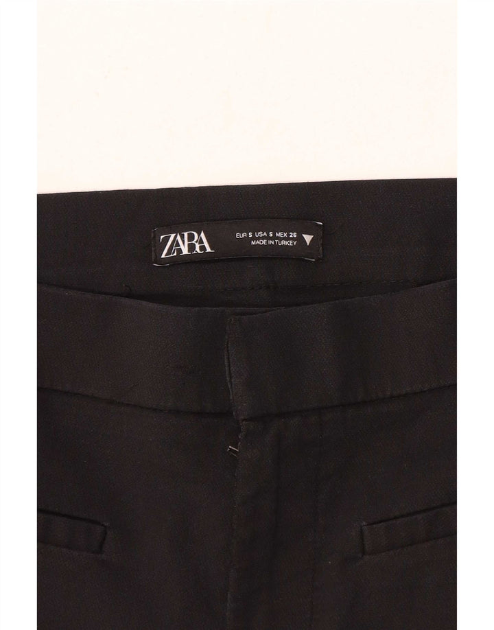 Zara Dame Bootcut Casual Bukser Small W26 L26 Sort