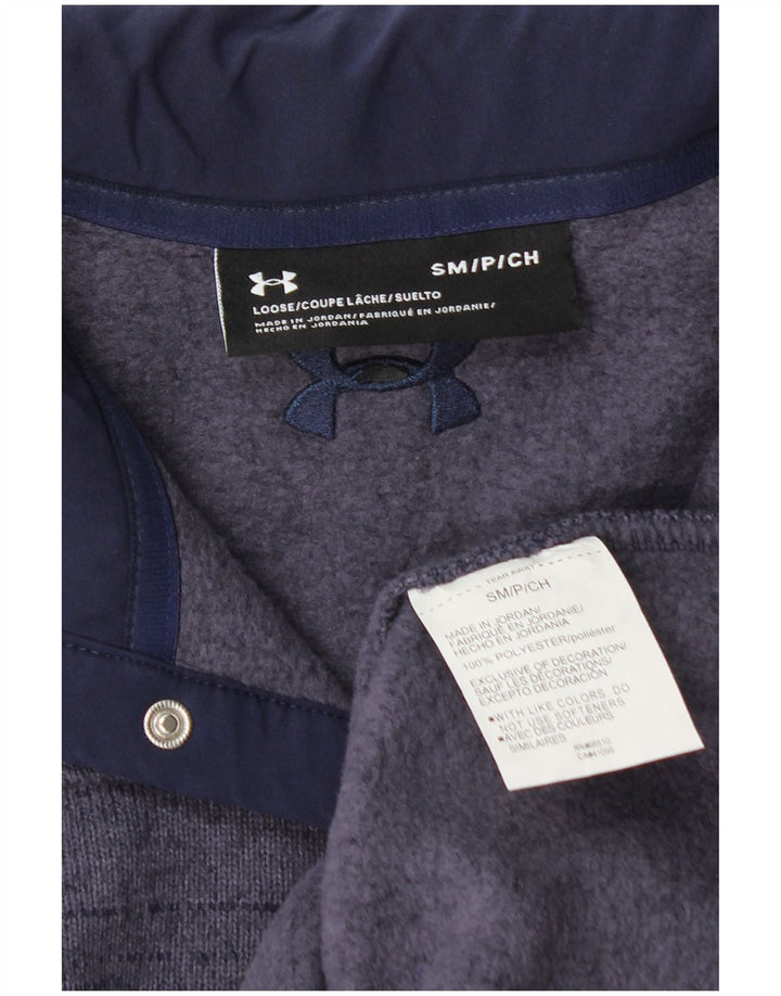 Under Armour Herre Button Neck Sweatshirt Jumper lille lilla polyester