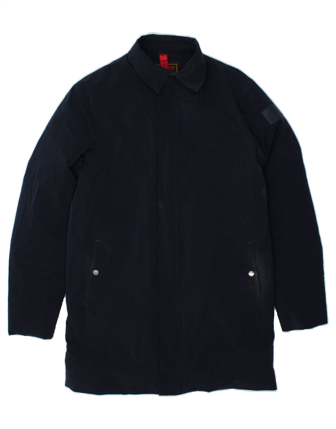 MUSEUM Mens Overcoat IT 48 Medium Navy Blue Nylon Vintage Museum and Second-Hand Museum from Messina Hembry 