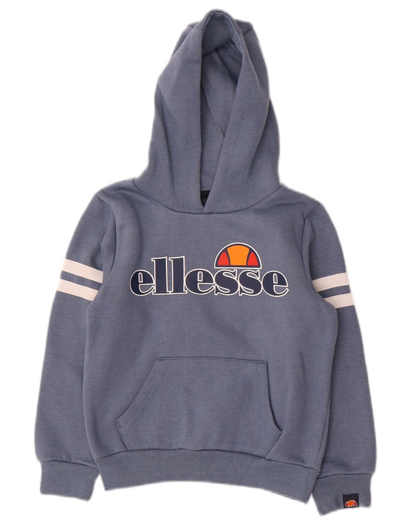 Ellesse Boys Graphic Hoodie Jumper 5-6 Years Blue Colourblock Cotton