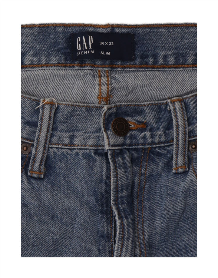 Gap Herre Slim Jeans W34 L32 Blå Bomuld