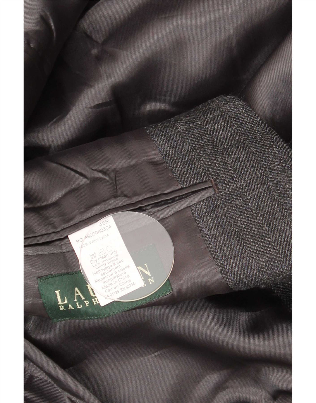 Ralph Lauren Herre Regular Fit Blazer Jacket UK 48 3XL Grå sildeben