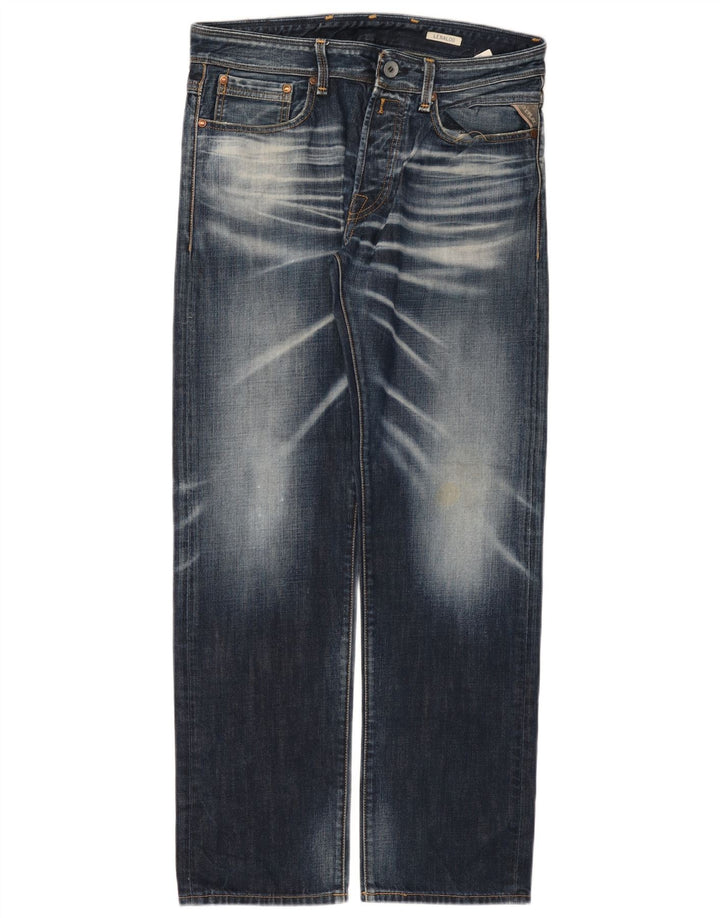 Replay Herre Lenaldo Straight Jeans W33 L32 Blå