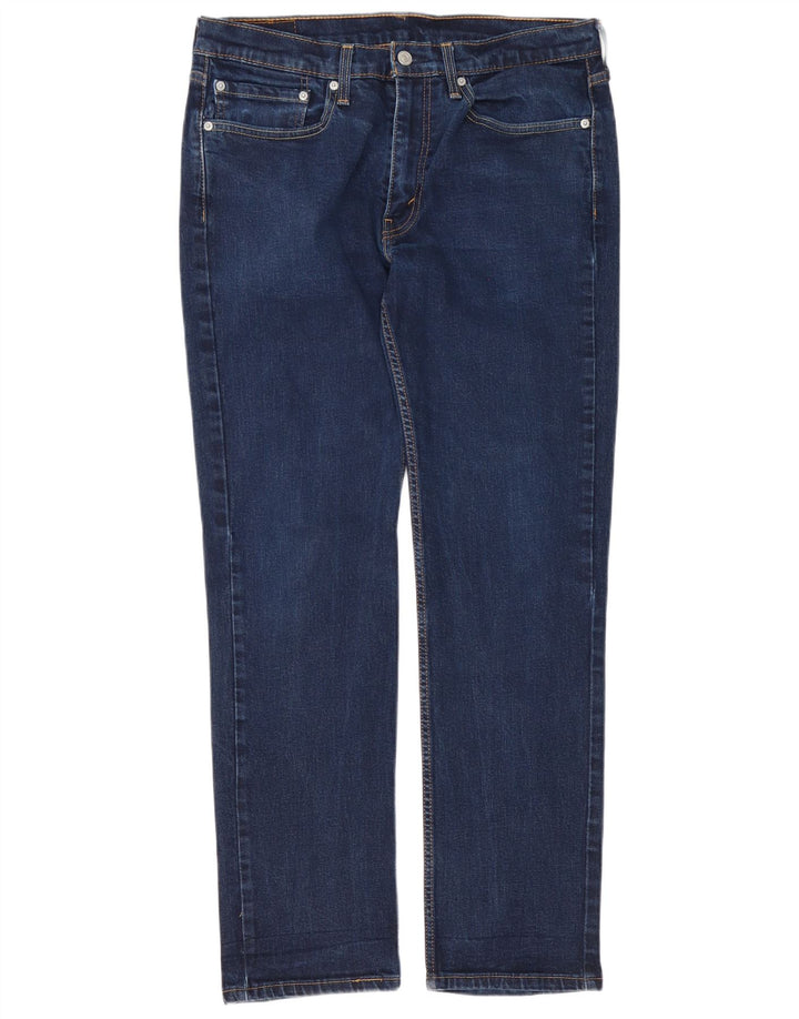 Levi's Herre 514 Straight Jeans W34 L32 Marineblå Bomuld