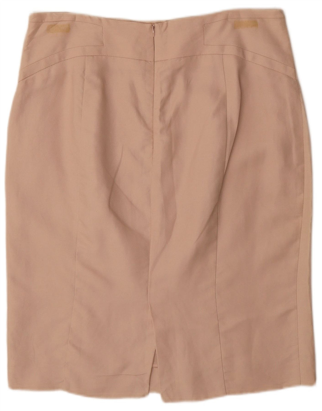 ZARA Blyantnederdel med høj talje til kvinder XL W32 Beige Rayon