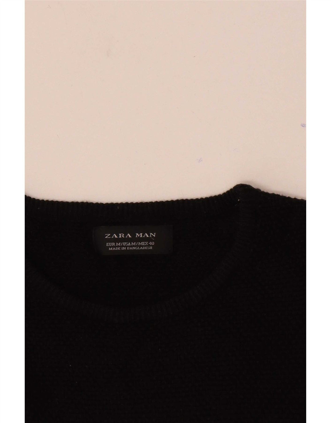 Zara Herre sweater med rund hals, medium sort