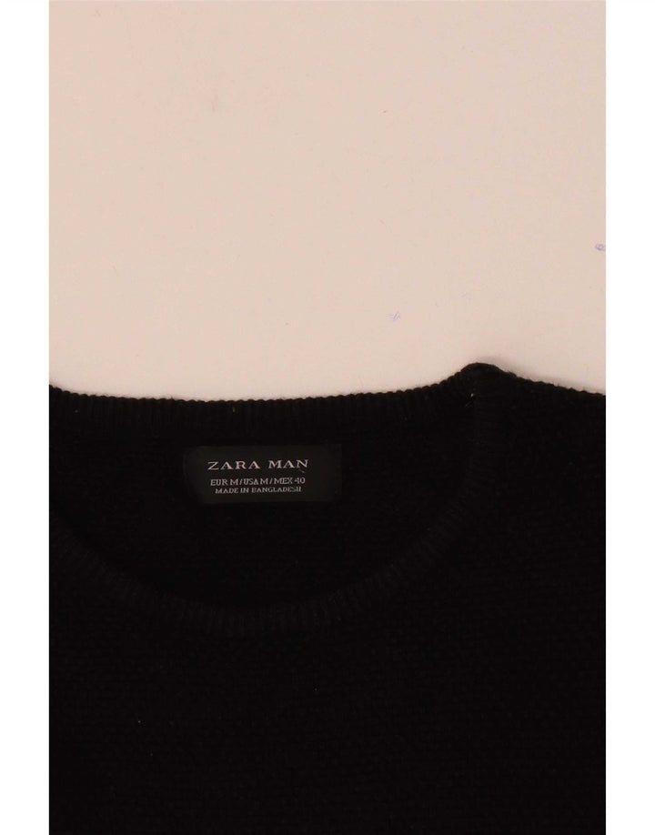 Zara Herre sweater med rund hals, medium sort