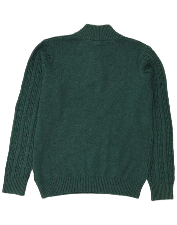 Besætningstøj Herre Button Neck Jumper Sweater Medium Grøn Nylon