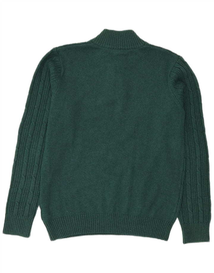 Besætningstøj Herre Button Neck Jumper Sweater Medium Grøn Nylon