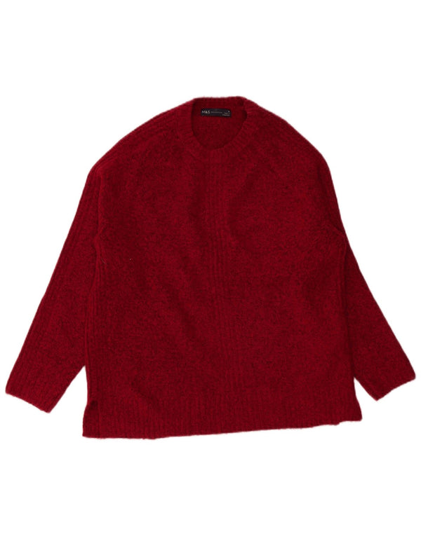 Marks & Spencer Dame sweater med rund hals DK 14 Medium Burgundy