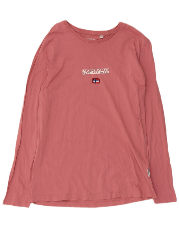 Napapijri Dame Grafisk Top Langærmet UK 14 Large Pink Bomuld