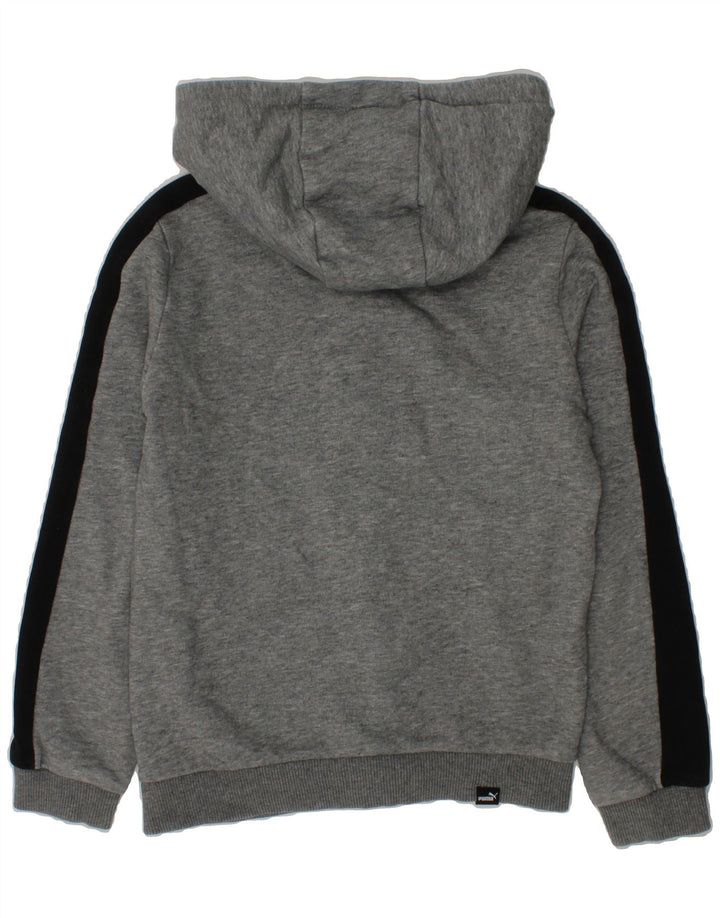 PUMA Boys Graphic Zip Hoodie Sweater 7-8 Years Grey Colourblock Vintage Puma and Second-Hand Puma from Messina Hembry 