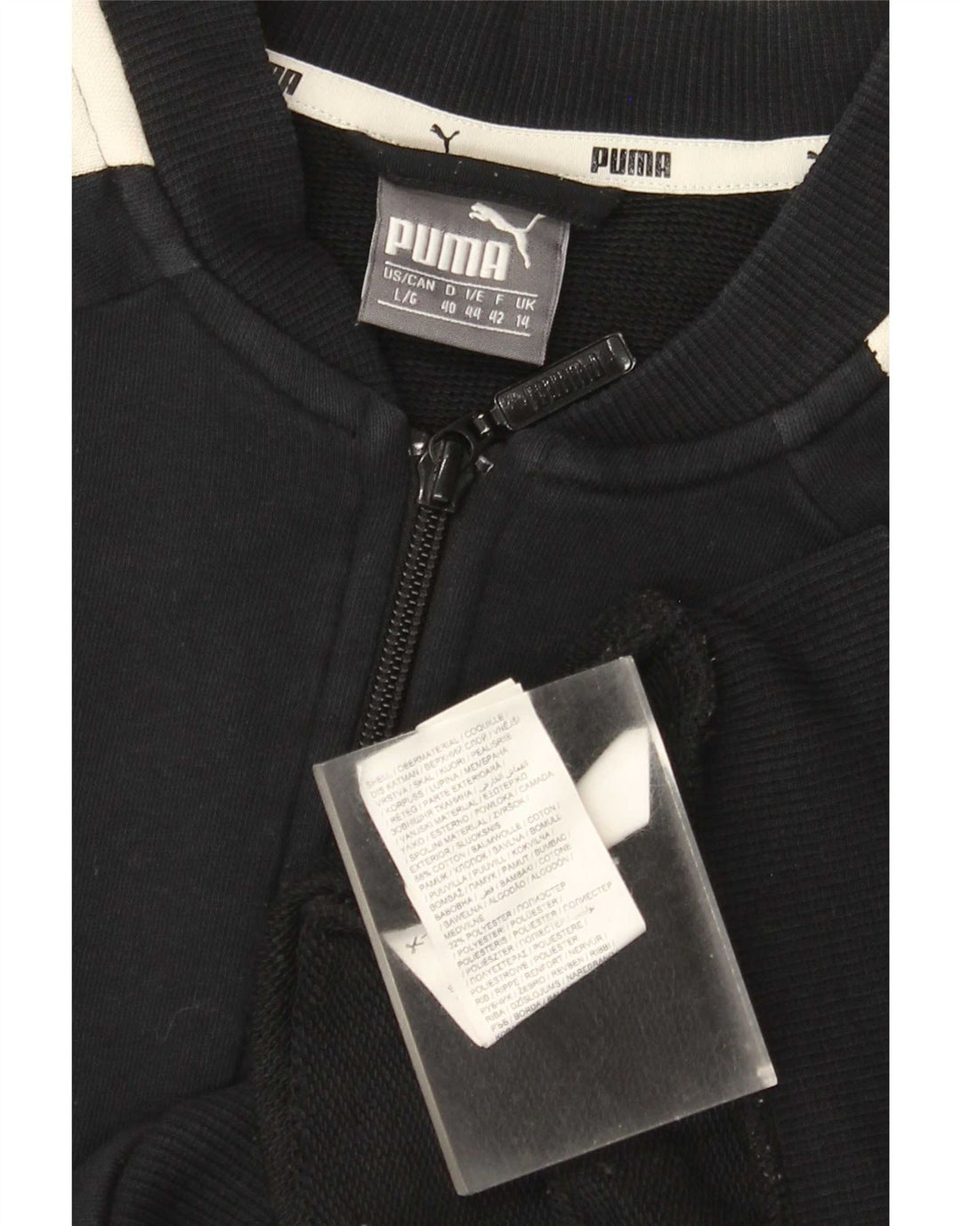 Puma træningsdragt topjakke til kvinder UK 14 Medium Sort Colourblock Bomuld