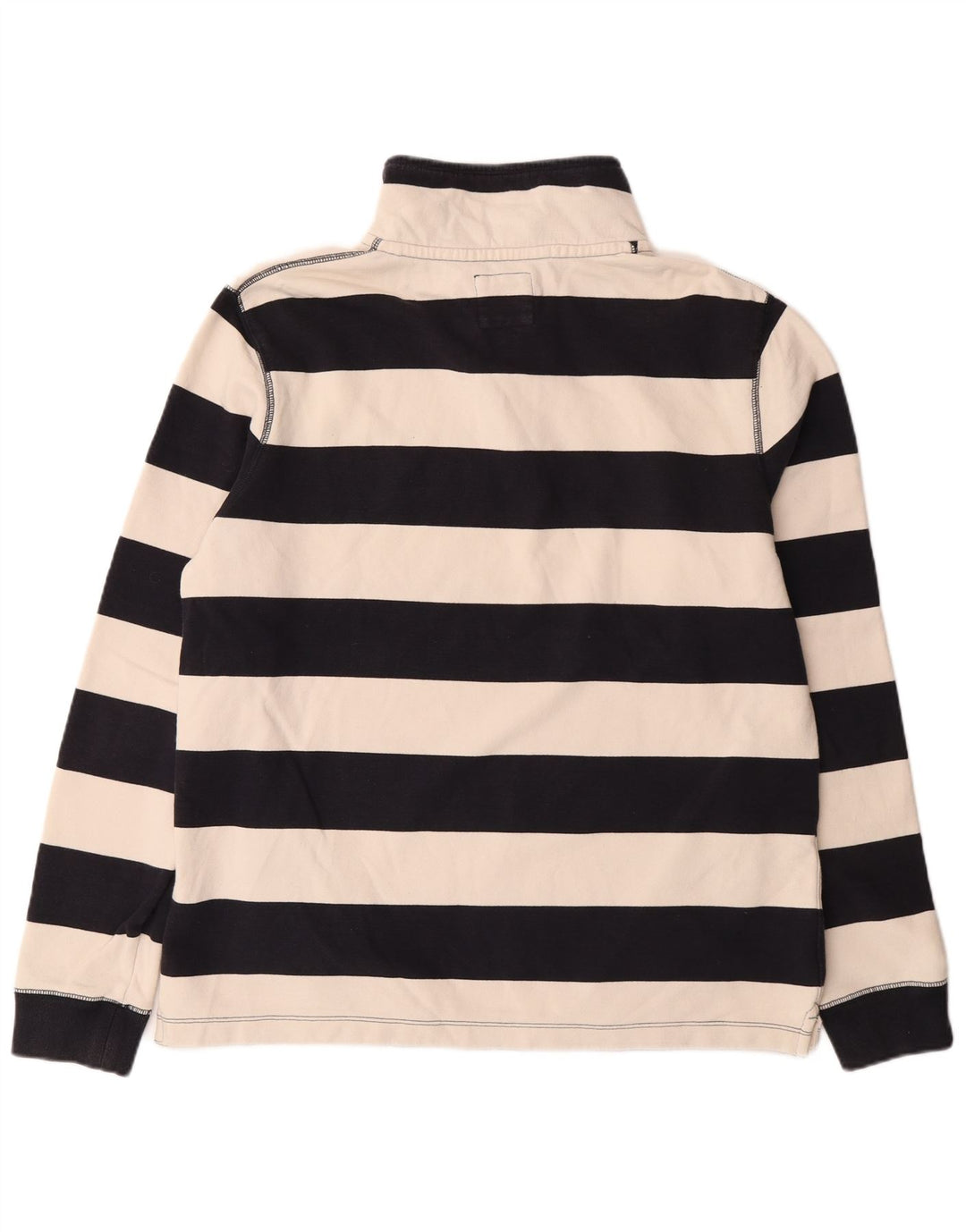 FED FACE Herre Button Neck Sweatshirt Jumper Medium Navyblå stribet