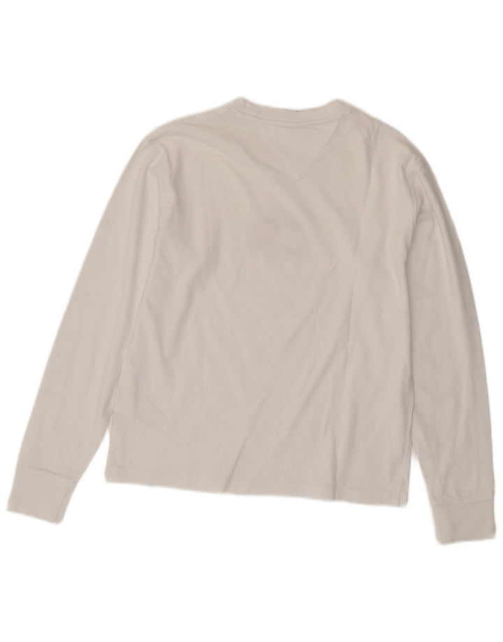 TOMMY HILFIGER Grafisk T-shirt top til kvinder DK 10 Lille hvid bomuld