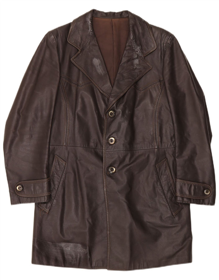 Vintage herre læderfrakke UK 38 medium brun