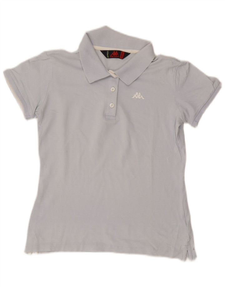 Kappa Dame Polo Shirt UK 12 Medium Blue Cotton
