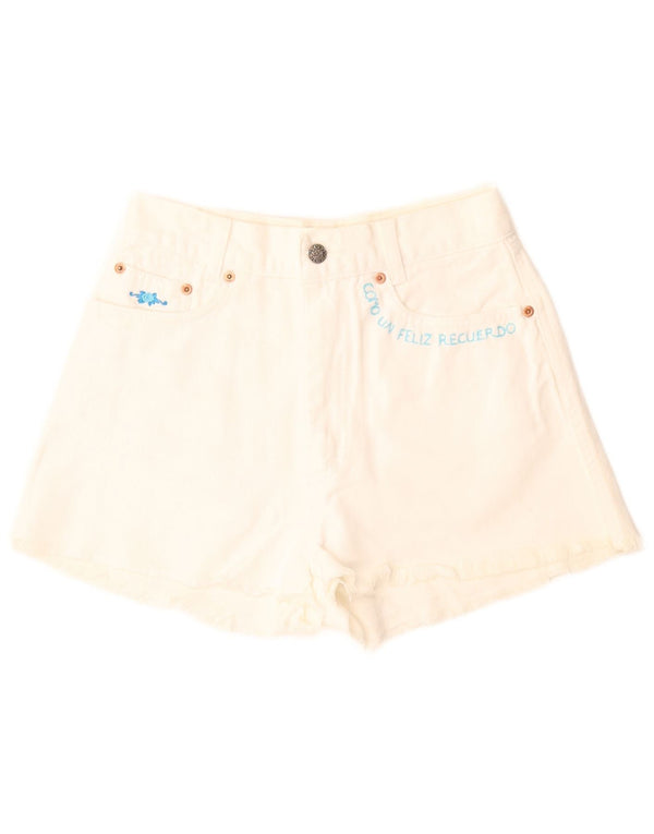 Charro Womens Wide Leg Denim Shorts W29 Medium White Cotton