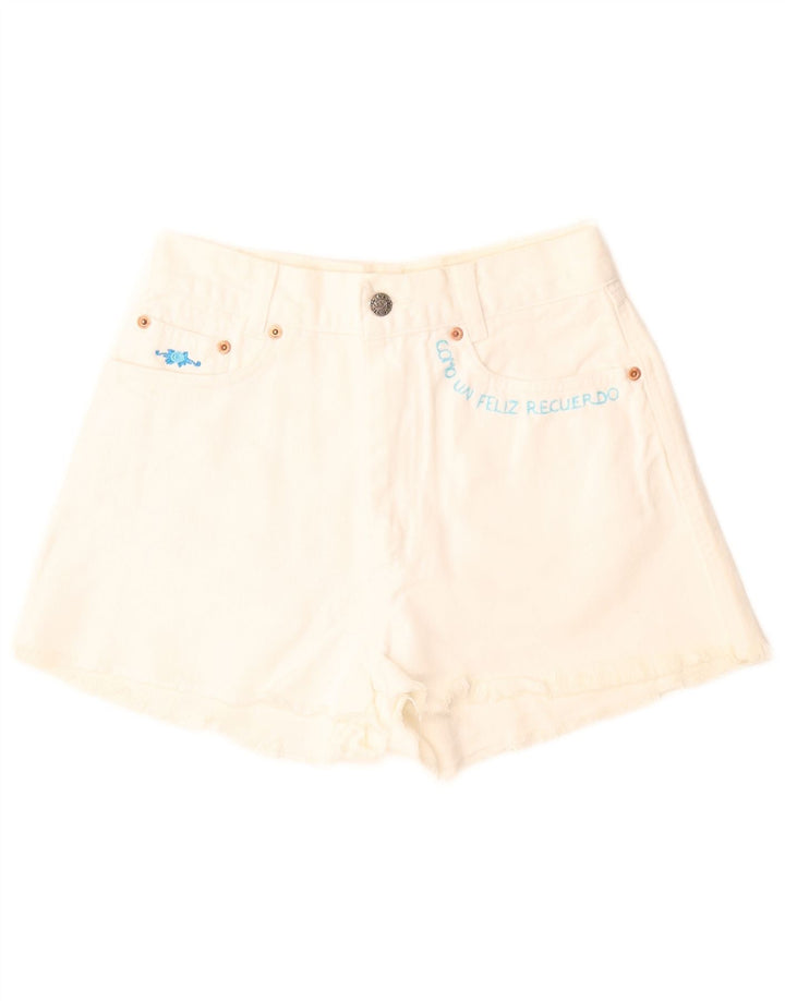 Charro denimshorts med brede ben til kvinder W29 Medium hvid bomuld